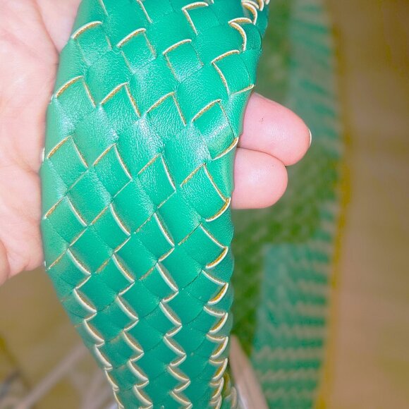 NWT intrecciato Melie Bianco Brigitte emerald green knotted vegan hobo bag - Picture 13 of 13